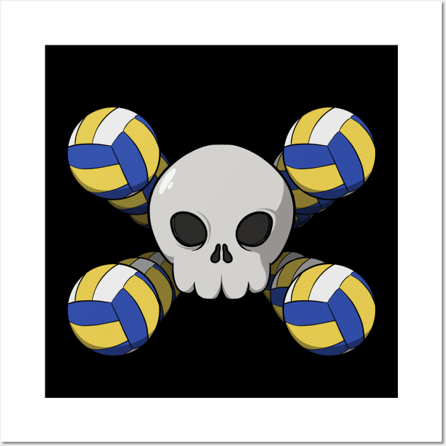 Volleyball crew Jolly Roger pirate flag (no caption) Wall Art by RampArt